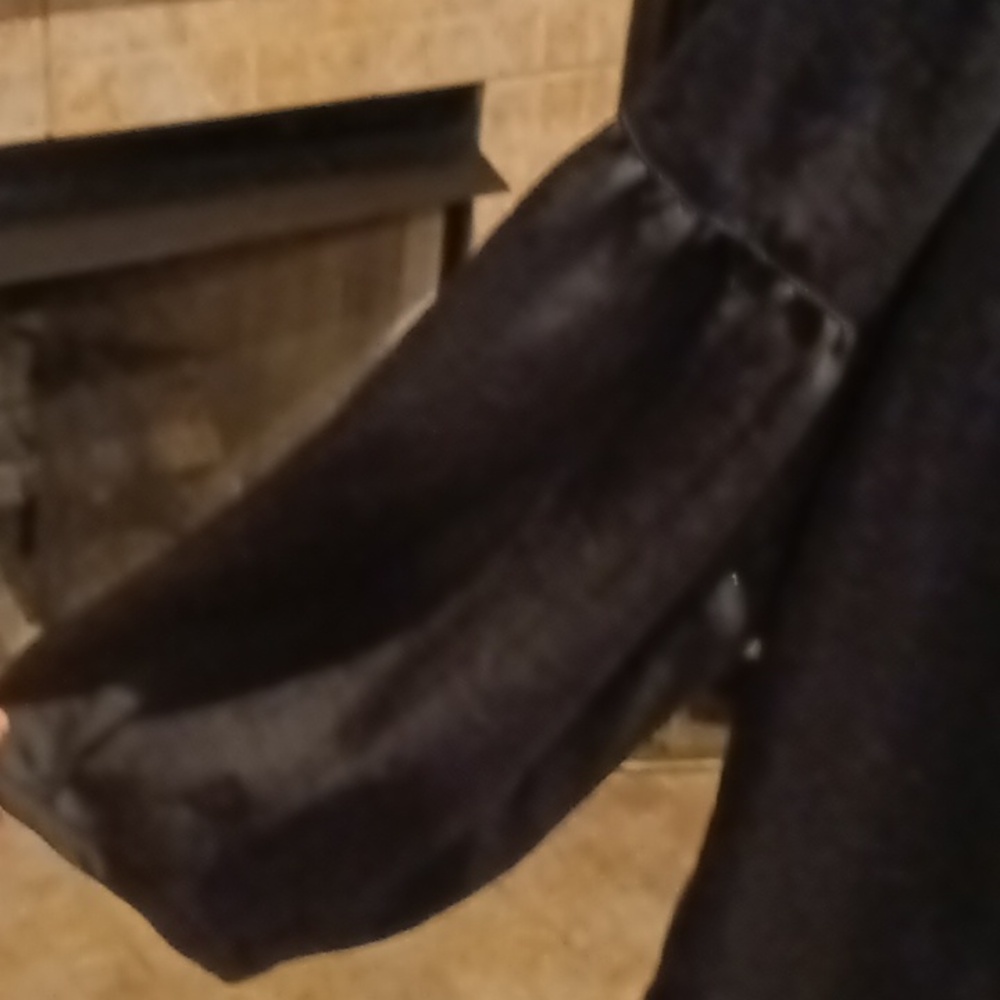 Talbots Black Pleated Front Rounded Neckline Blou… - image 8